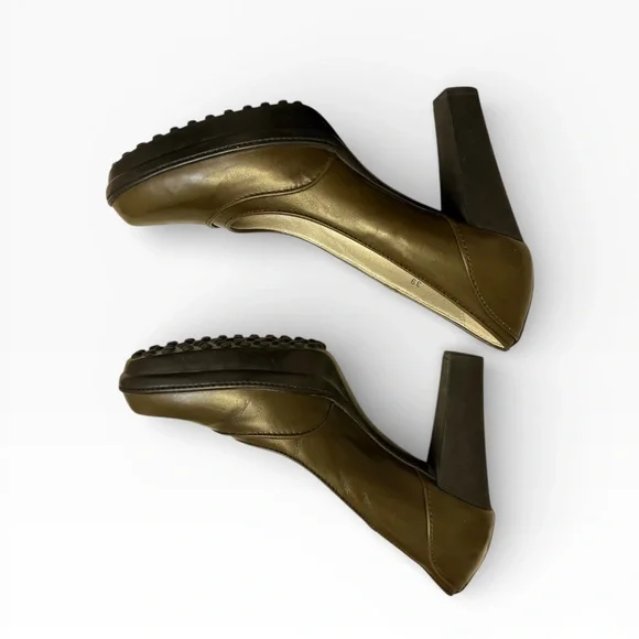 Tod’s ASP décolleté green leather heels pumps shoes 39